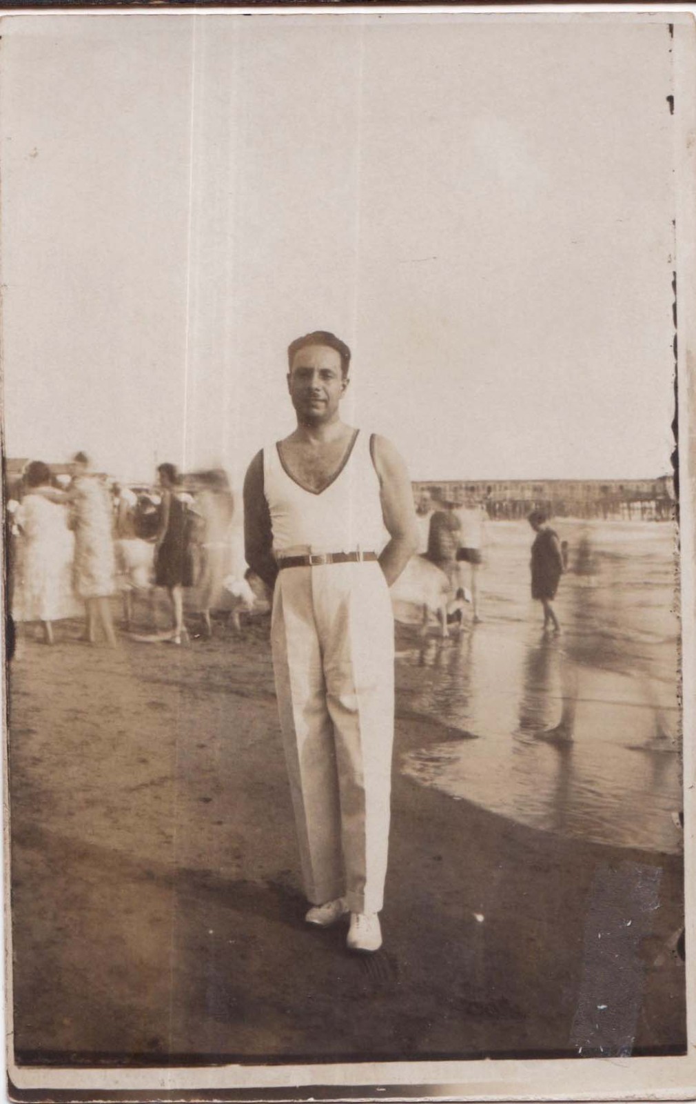 Vintage RPPC - Handsome hairy Italian at Viareggio (beach) - Gay interest Vintage RPPC - Handsome hairy Italian at Viareggio (beach) - Gay interest