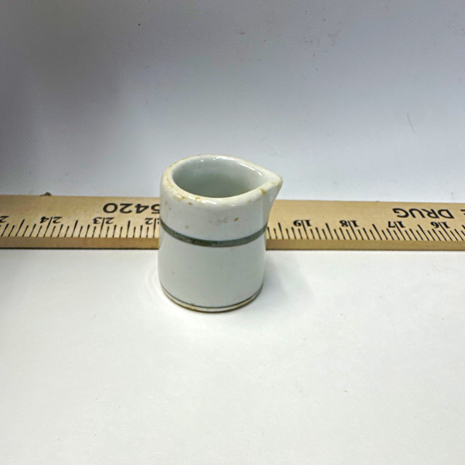 Vintage Iroquois China Restaurantware Creamer w/ Pouring Spout & Grey Band USA Vintage Iroquois China Restaurantware Creamer w/ Pouring Spout & Grey Band USA