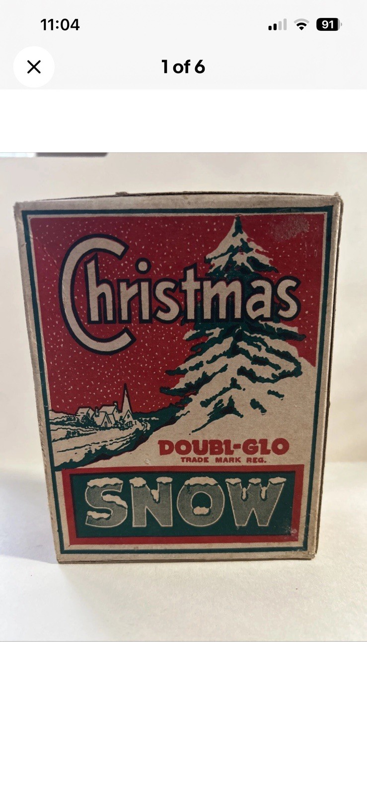 Vintage 1940 Unopened Box Of Doubl-Glo Christmas Snow by Paper Novelty Mfg Vintage 1940 Unopened Box Of Doubl-Glo Christmas Snow by Paper Novelty Mfg