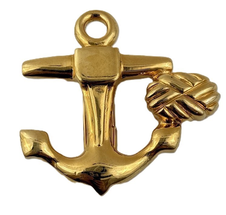Vtg Womens Belt Buckle Nautical Anchor Rope Gold Tone Sailor Maritime Vtg Womens Belt Buckle Nautical Anchor Rope Gold Tone Sailor Maritime