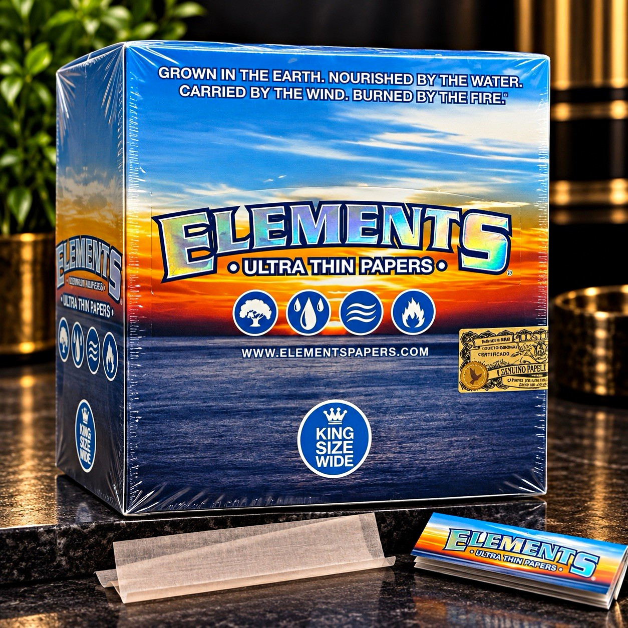 Elements Ultra Thin King Size Wide Rolling Papers Full Box NEW SEALED BOX 50CT Elements Ultra Thin King Size Wide Rolling Papers Full Box NEW SEALED BOX 50CT