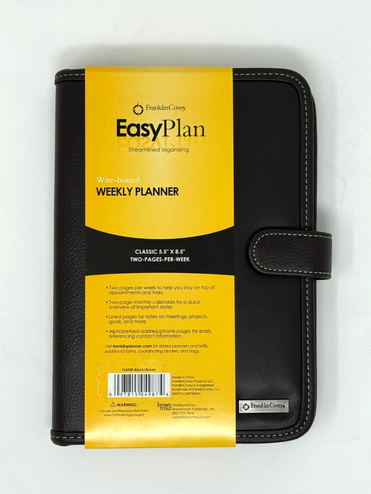 FranklinCovey EasyPlan Classic Weekly Planner Wire-Bound Binder Faux Leather New FranklinCovey EasyPlan Classic Weekly Planner Wire-Bound Binder Faux Leather New