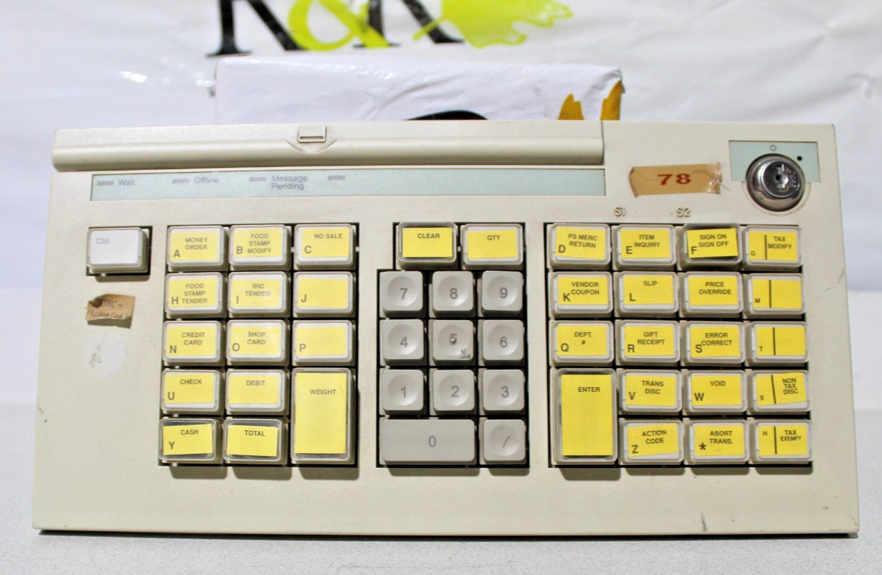 IBM Model M7 Point-Of-Sale POS Keyboard  w/ Key