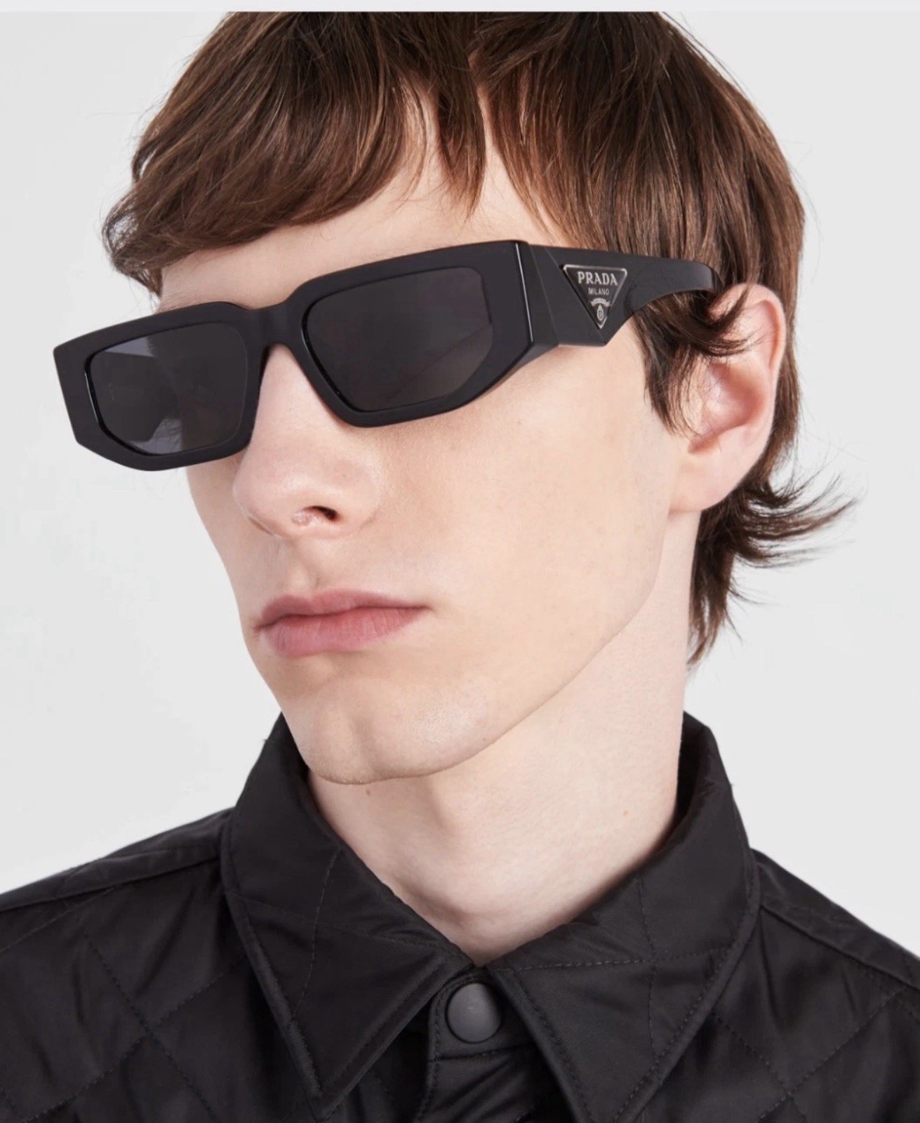 Prada Men’s Rectangle Sunglasses Black Prada Men’s Rectangle Sunglasses Black