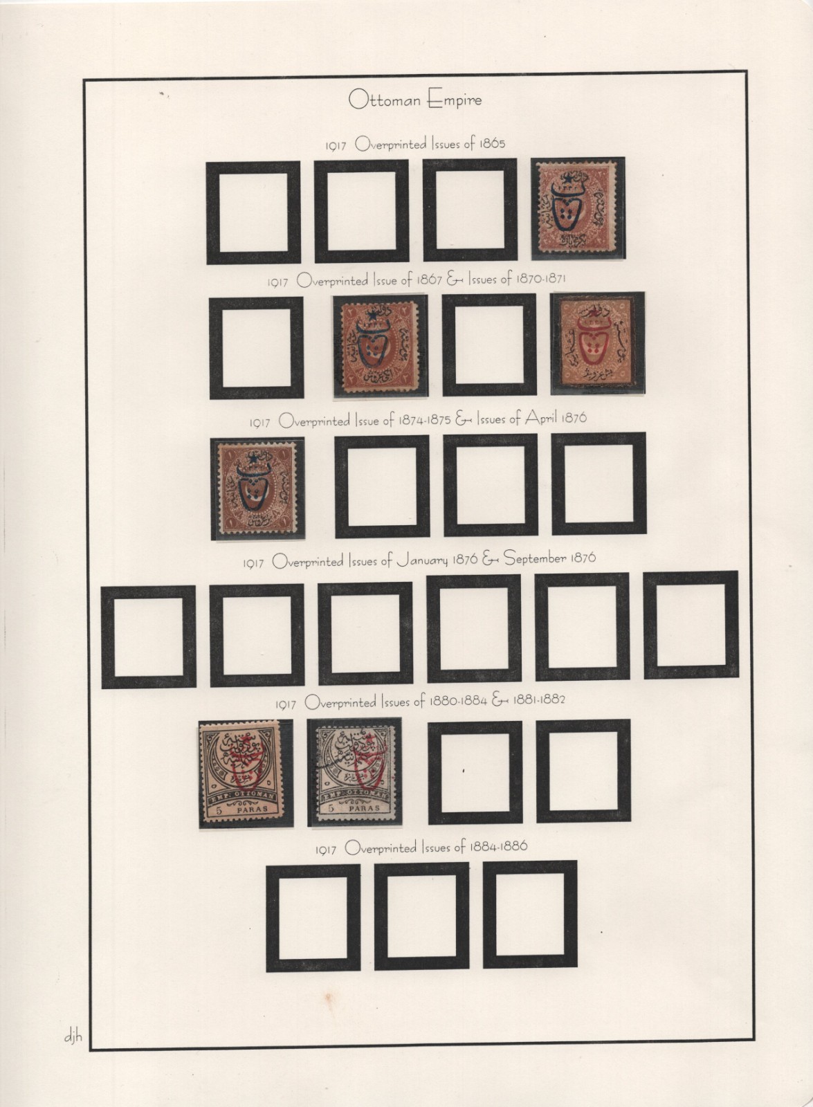 Turkey 1917 Specialized Collection of 295 Stamps of the Strawberry Overprints
