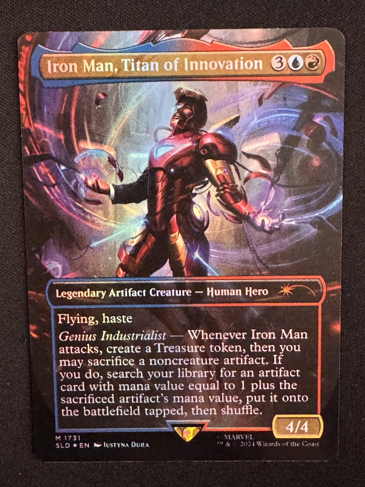 Iron Man, Titan of Innovation (Rainbow Foil) Secret Lair Drop Rare 1731 MTG NM Iron Man, Titan of Innovation (Rainbow Foil) Secret Lair Drop Rare 1731 MTG NM
