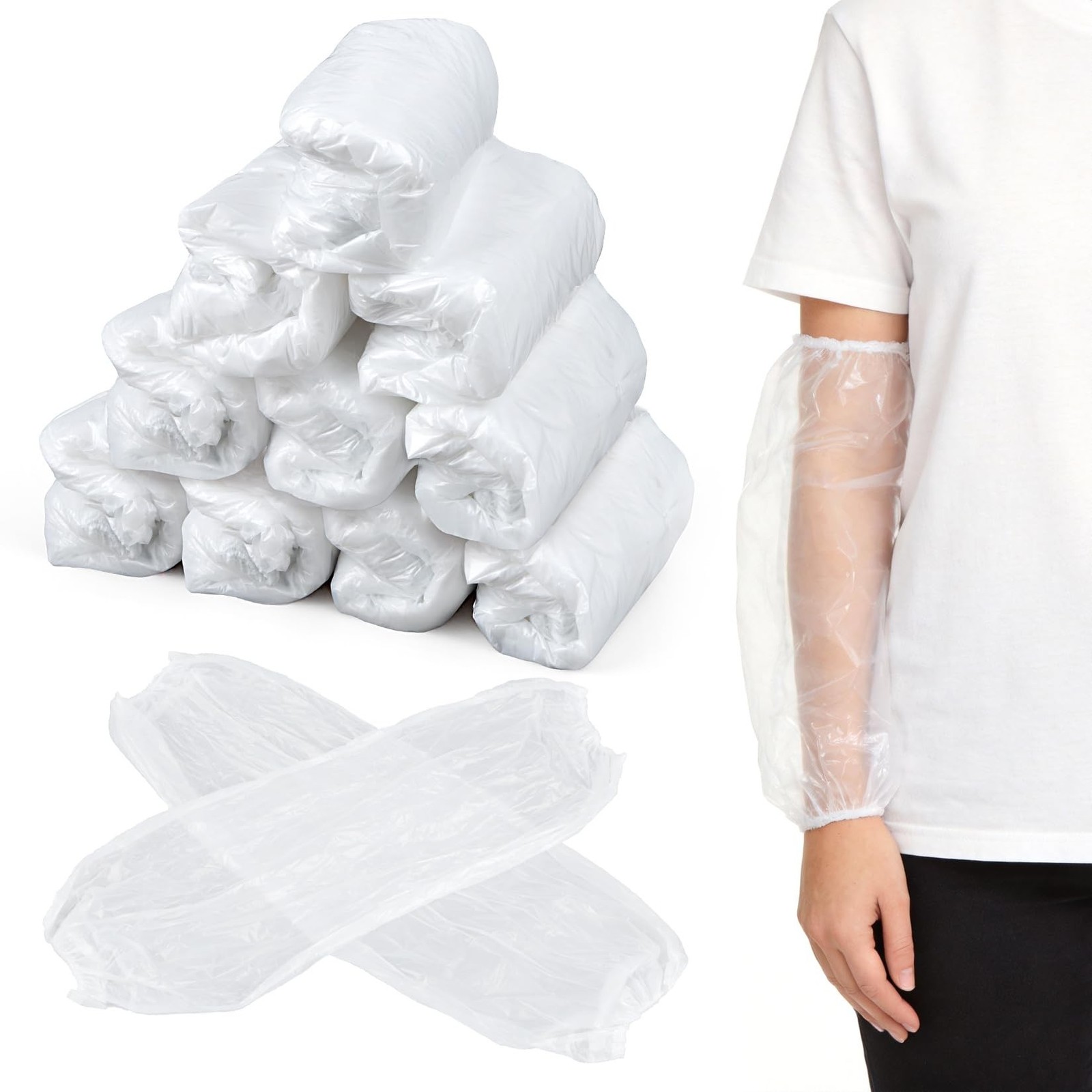 RAINFLOW 100 Pcs Disposable Arm Sleeves - Plastic Sleeve Protectors | Waterpr... RAINFLOW 100 Pcs Disposable Arm Sleeves - Plastic Sleeve Protectors | Waterpr...