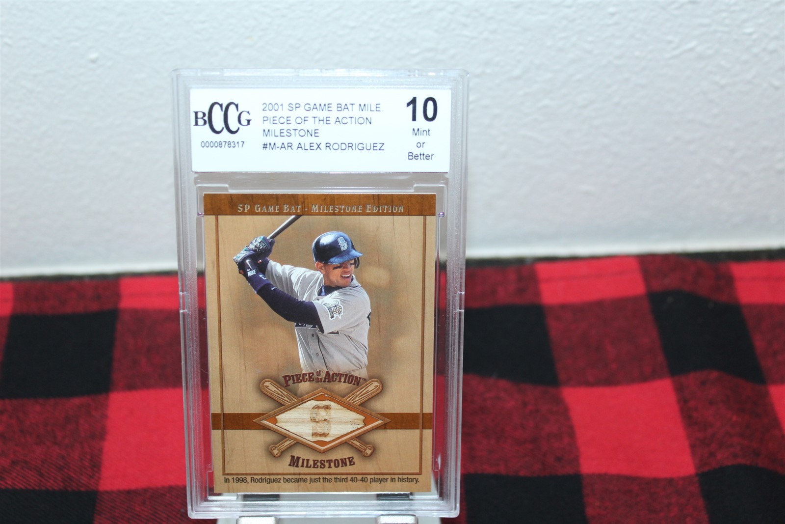 Vintage 2001 Upper Deck SP Game Bat Alex Rodriguez #M-AR BCCG Graded Mint 10 Vintage 2001 Upper Deck SP Game Bat Alex Rodriguez #M-AR BCCG Graded Mint 10