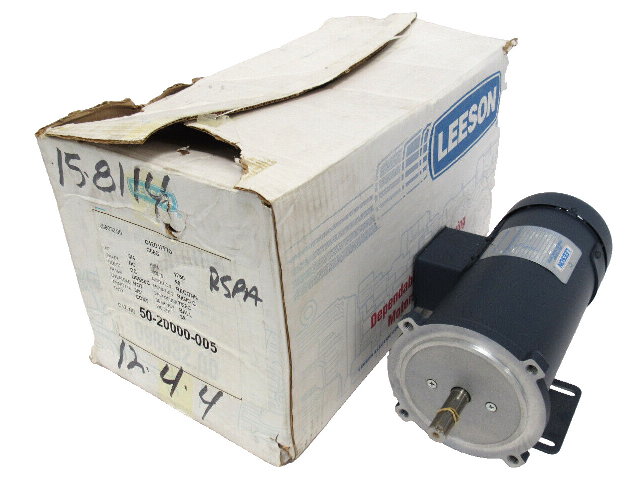 NEW LEESON 098032.00 MOTOR 3/4HP 90VDC 1750RPM 09803200 50-20000-005 NEW LEESON 098032.00 MOTOR 3/4HP 90VDC 1750RPM 09803200 50-20000-005