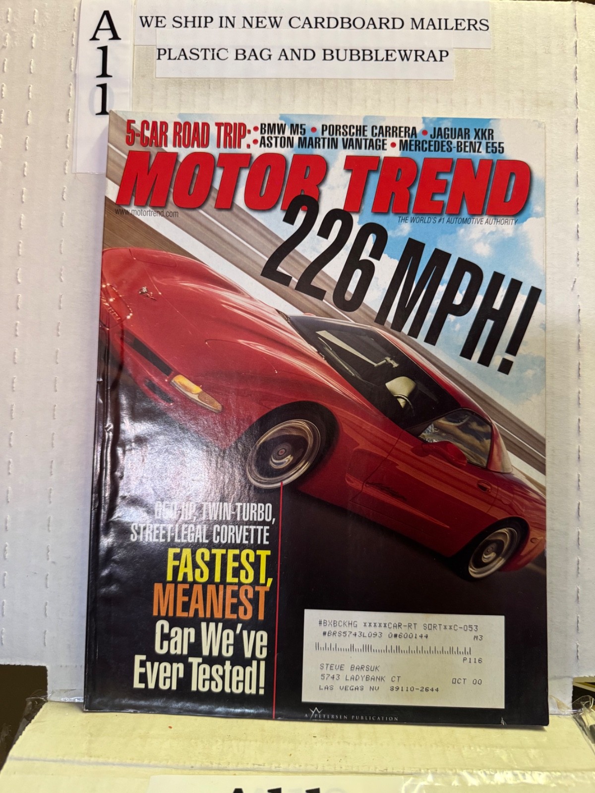 Vintage Motor Trend Magazine Oct 2000