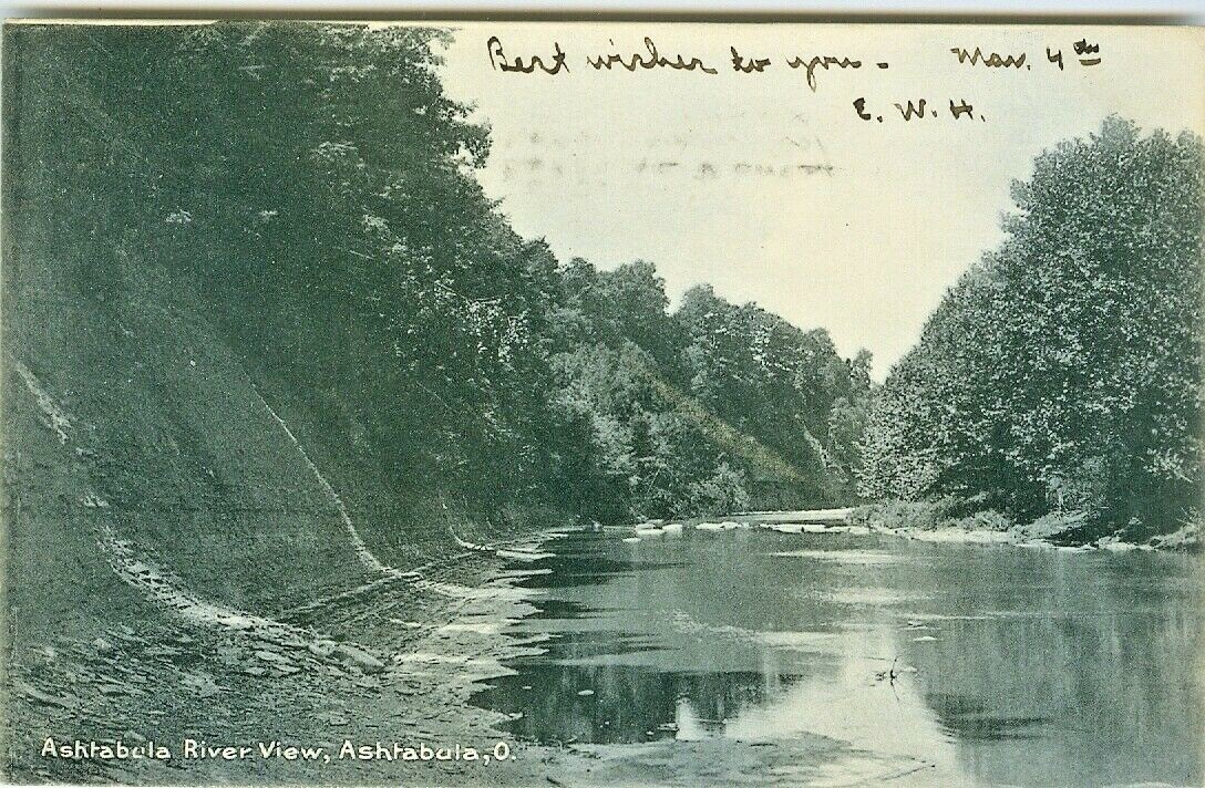Ashtabula OH A Calm 1907 Ashtabula River