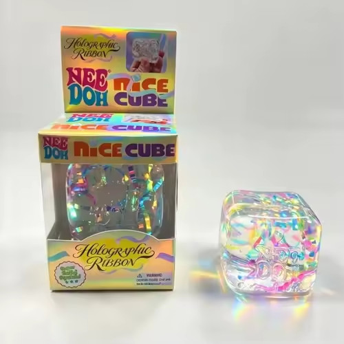 NeeDoh Squishy Needoh  Holographic Ribbon Squishy Rainbow SUPER RARE