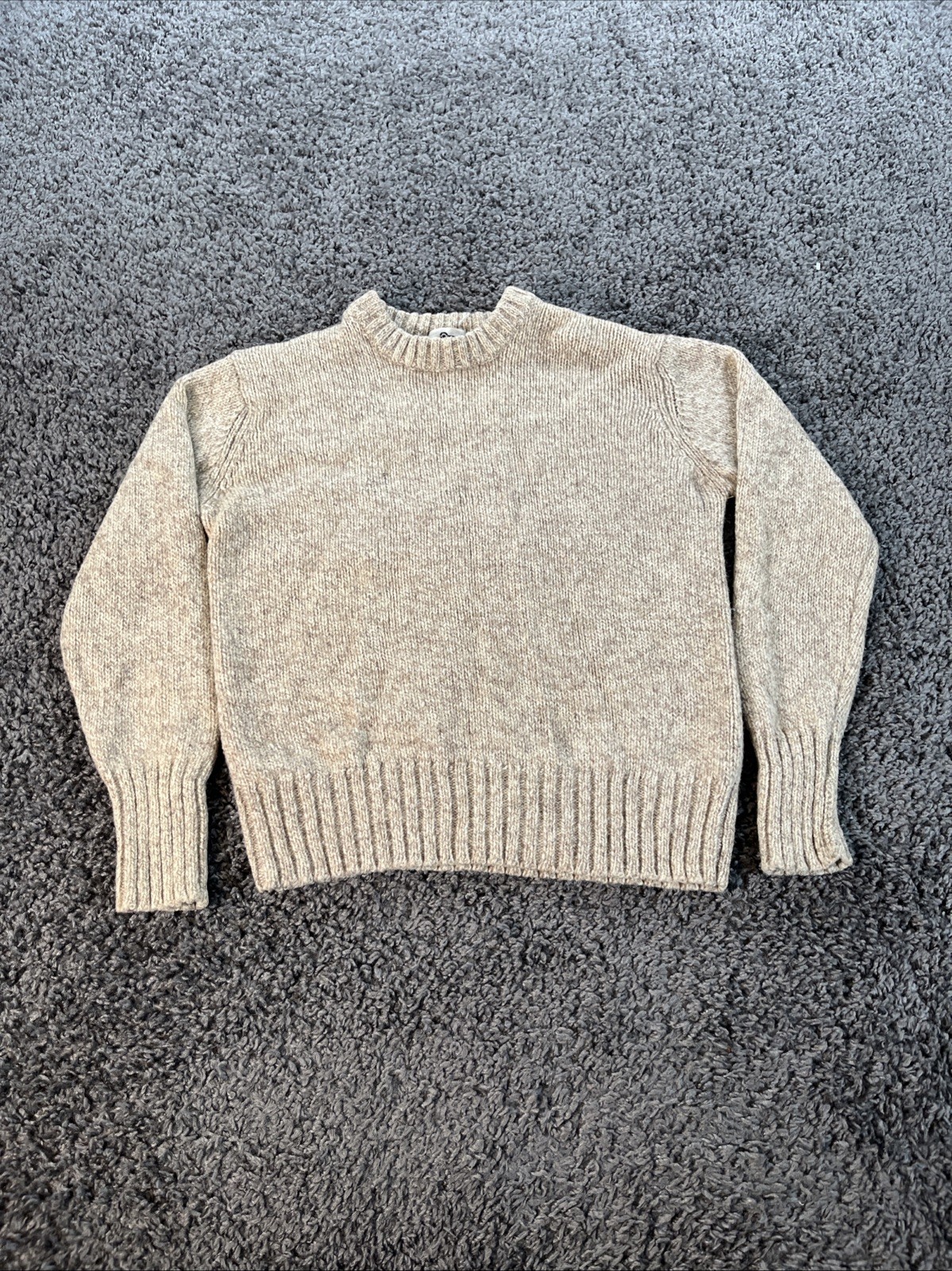 Vintage Woolrich Men’s Small Wool Blend Crewneck Sweater Tan Chunky Knit England Vintage Woolrich Men’s Small Wool Blend Crewneck Sweater Tan Chunky Knit England