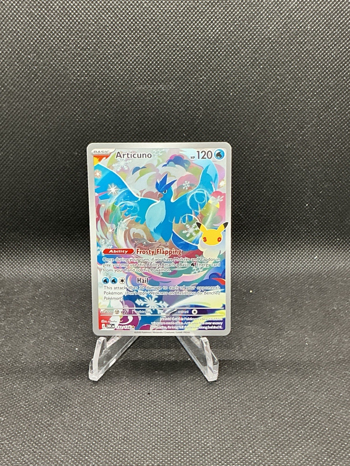 2026 Pokemon TCG Articuno 132/128 Illustration Rare - 30th Anniversary