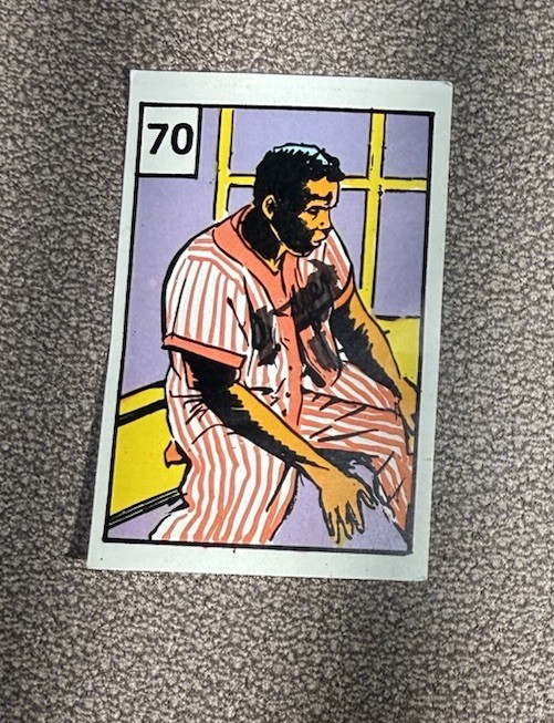 VINTAGE 1972 REYAUCA REYUCA JACKIE ROBINSON STICKER CARD #70 VERY RARE VENEZUELA VINTAGE 1972 REYAUCA REYUCA JACKIE ROBINSON STICKER CARD #70 VERY RARE VENEZUELA