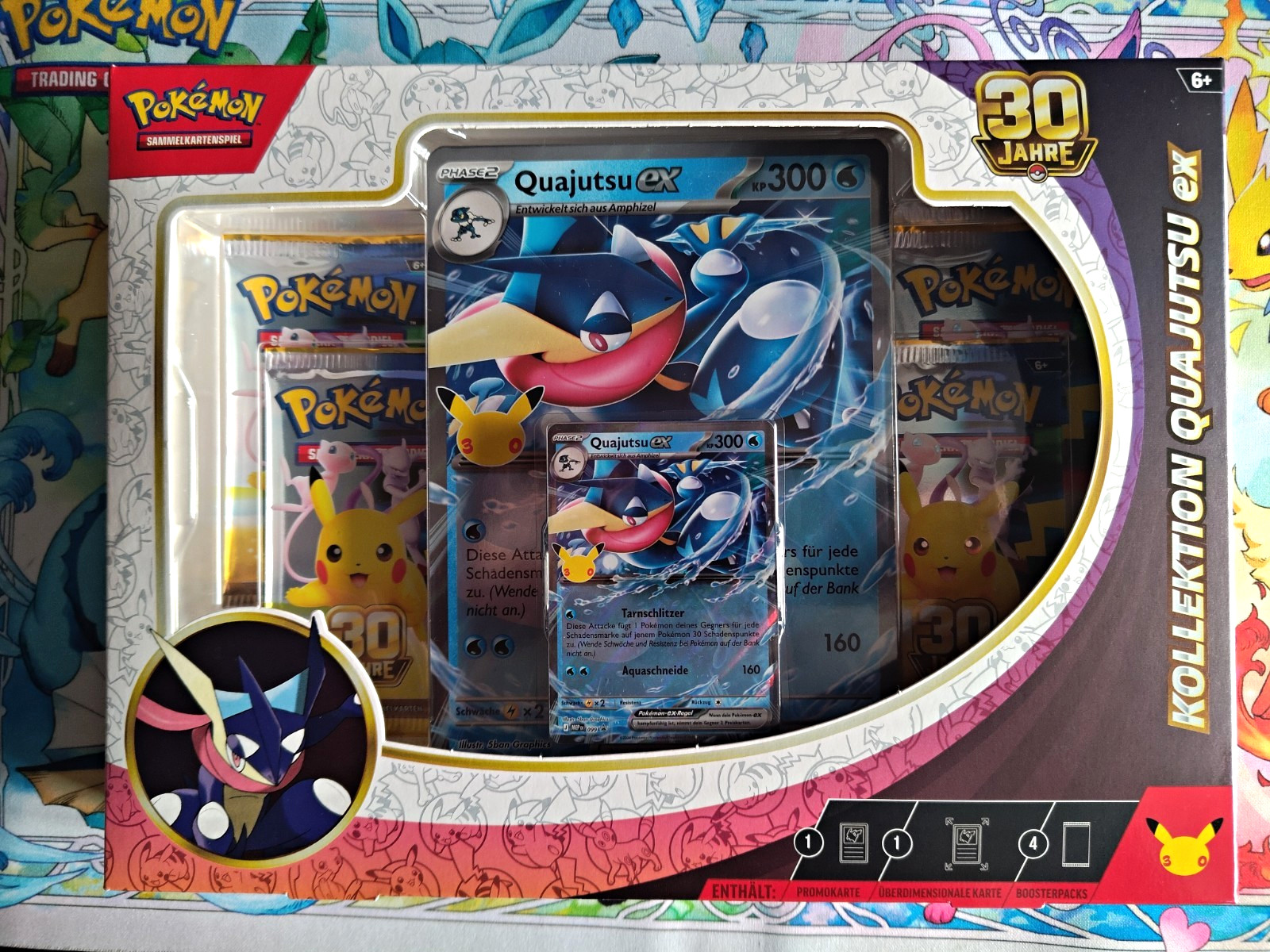 Pokemon TCG Collection 30th Anniversary DE Promo Quajutsu ex Pikachu 6+