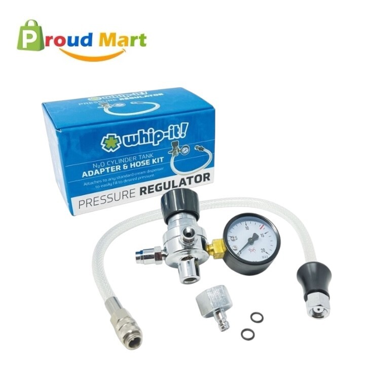 Whip-It Whipped Cream Pressure Regulator Valve with Adapter & Hose Line