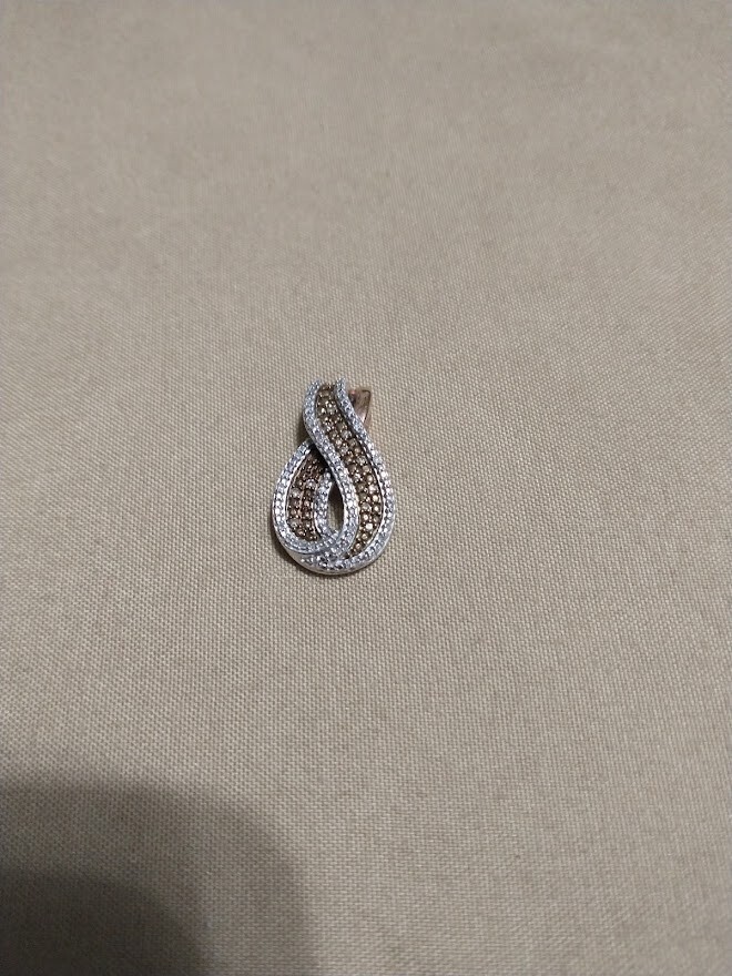 Vintage - Sterling Silver & Diamond Teardrop Pendant - 3.27g - *NICE* Vintage - Sterling Silver & Diamond Teardrop Pendant - 3.27g - *NICE*