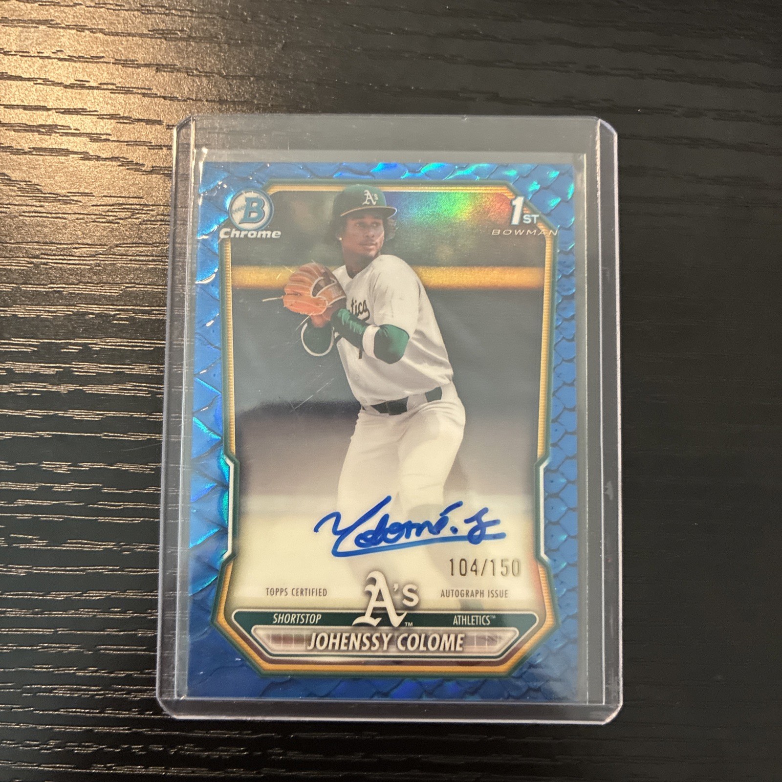 2026 1st Bowman Chrome Blue Reptilian Ref Johenssy Colome Auto 104/150 RC SP A’s
