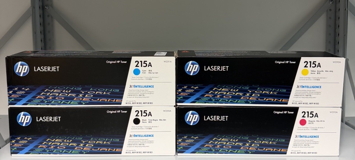 Genuine HP 215A Tones Cartridges 4 Pack W2311A NEW NIB - B/M/C/Y Genuine HP 215A Tones Cartridges 4 Pack W2311A NEW NIB - B/M/C/Y
