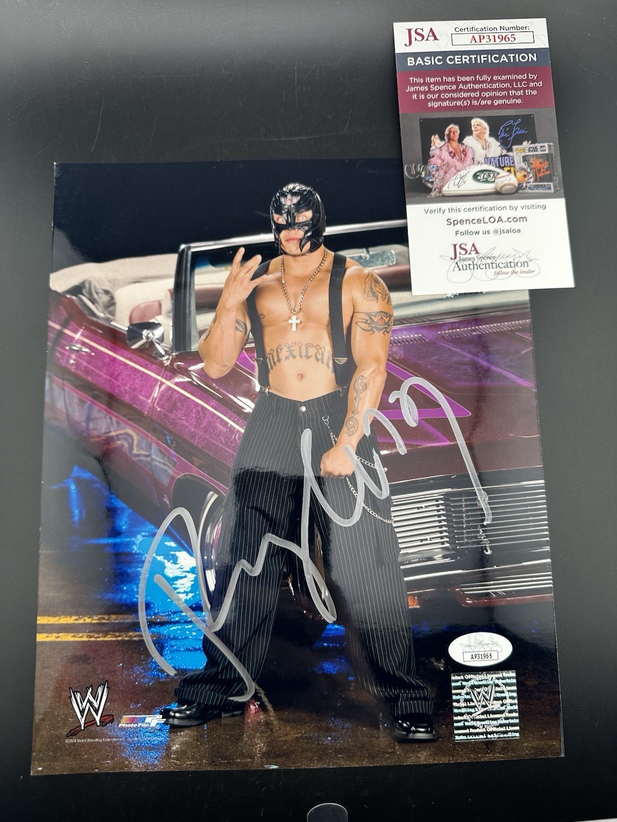 Rey Mysterio Signed 8x10 Original Promo Photo WWE WWF AEW TNA JSA Authentic Rey Mysterio Signed 8x10 Original Promo Photo WWE WWF AEW TNA JSA Authentic