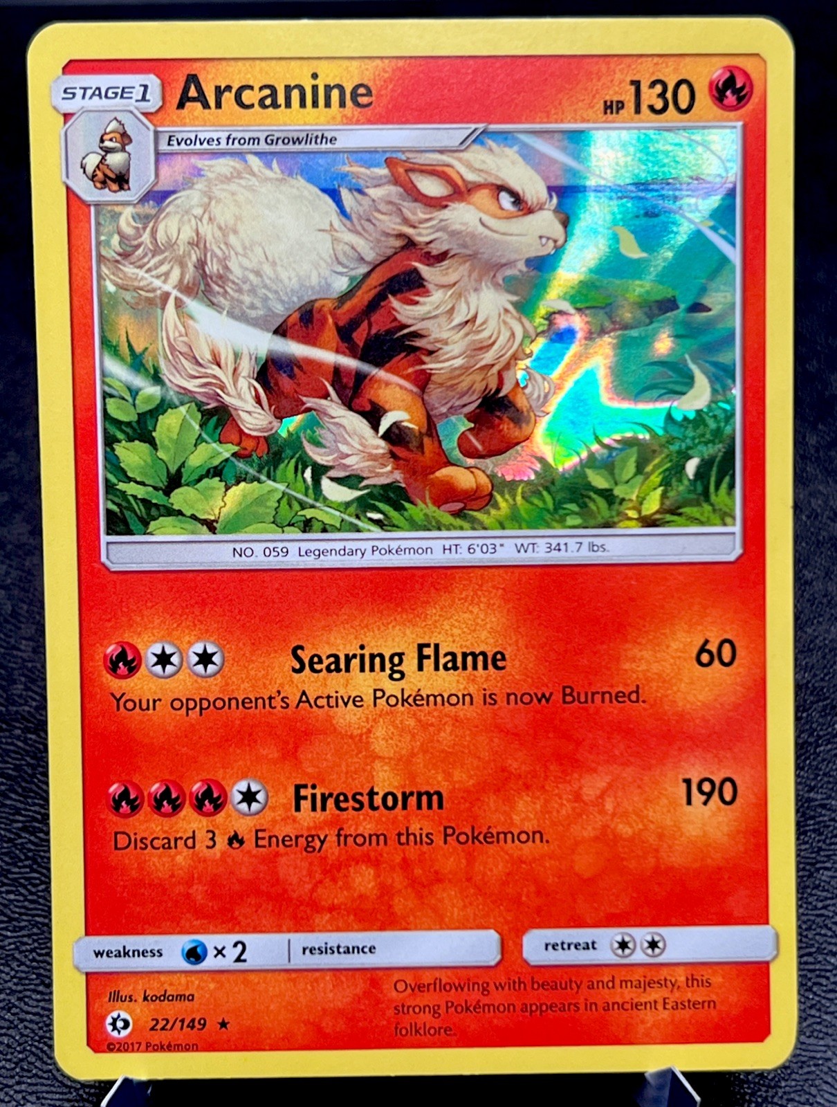 Arcanine 22/149 LP Holo Rare Pokemon Card Arcanine 22/149 LP Holo Rare Pokemon Card