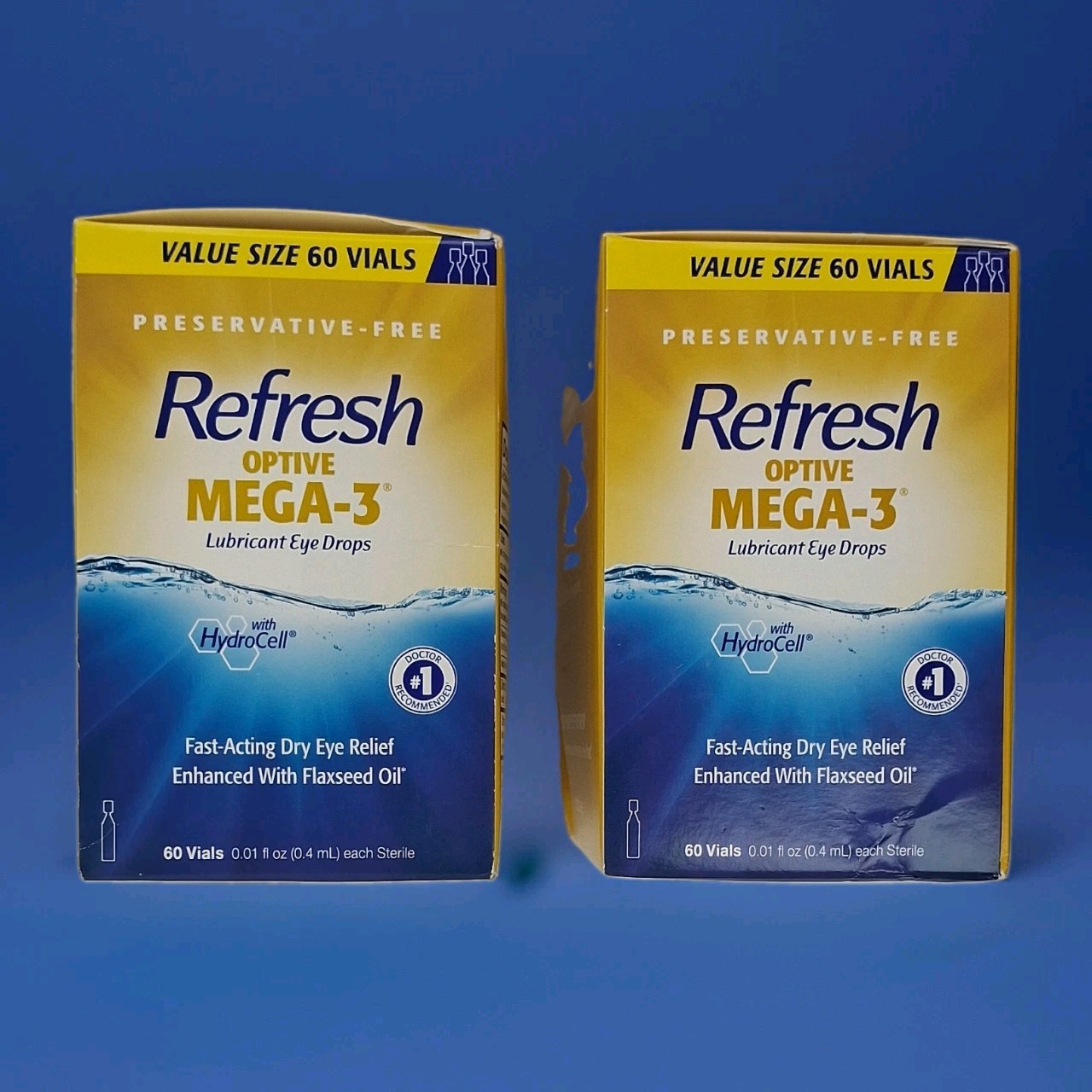 Refresh Optive Mega-3 Lubricant Eye Drops 60 Vials 2 Boxes Exp 11/2027+ Refresh Optive Mega-3 Lubricant Eye Drops 60 Vials 2 Boxes Exp 11/2027+