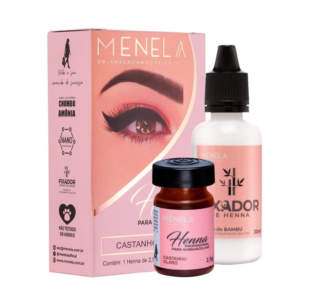 Menela Professional Henna Eyebrow Kit - Light Brown - 