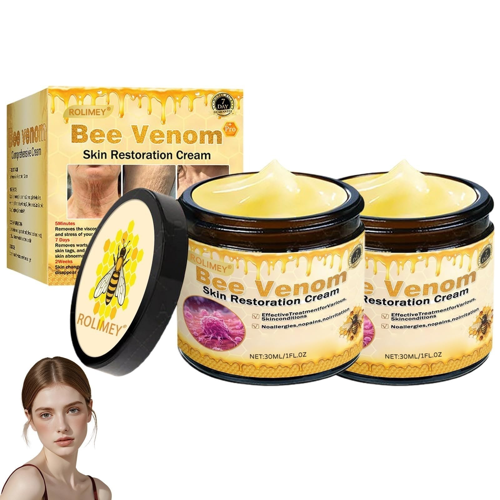 Rolimey Bee Venom Skin Restoration Cream, Firming & Hydrating Moisturizer Rolimey Bee Venom Skin Restoration Cream, Firming & Hydrating Moisturizer