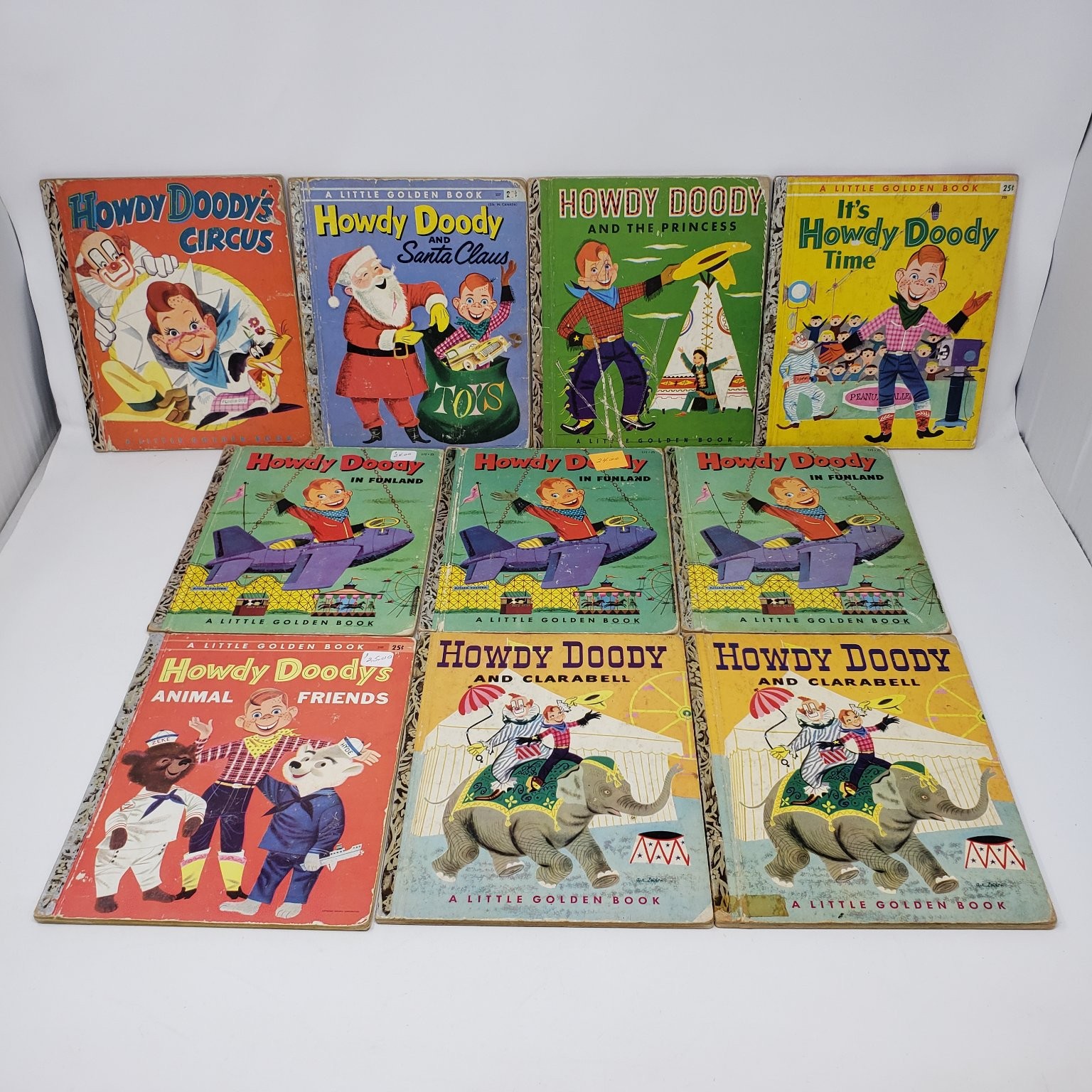 Vintage Howdy Doody Little Golden Books Lot of 10 All A Editions Except Circus