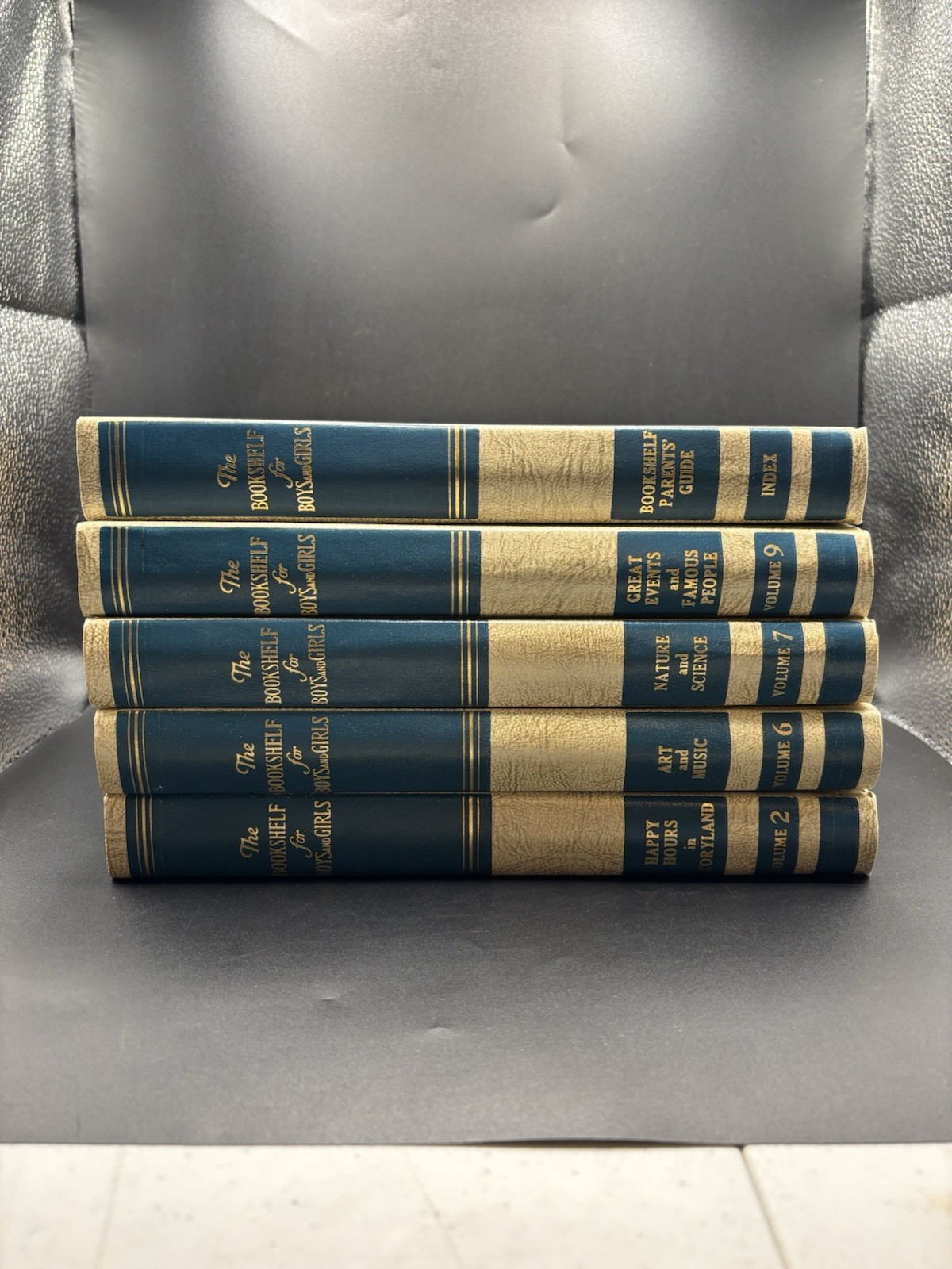 1963 The Bookshelf for Boys and Girls Vol 2 6 7 9 Index Vintage HC Book Set