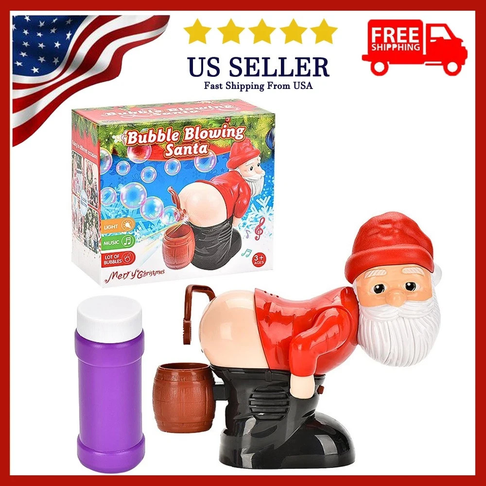 Santa Claus Bubble Maker Toy Funny Automatic Fart Bubble Machine w/ Light Music