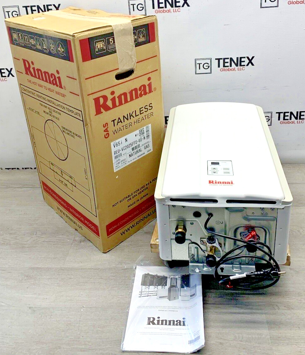 Rinnai V65iN Indoor Tankless Water Heater Natural Gas 150K BTU (Y-7 #4987)