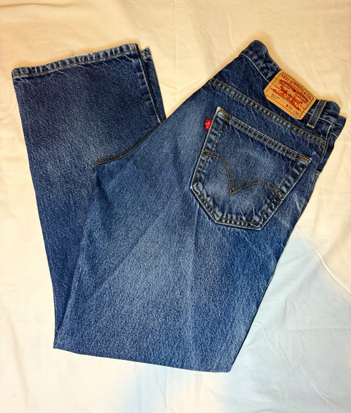Levi\'s 517 Boot Cut Jeans Made in USA 100% Cotton - Men\'s Size 36x30 (w flaws) Levi\'s 517 Boot Cut Jeans Made in USA 100% Cotton - Men\'s Size 36x30 (w flaws)