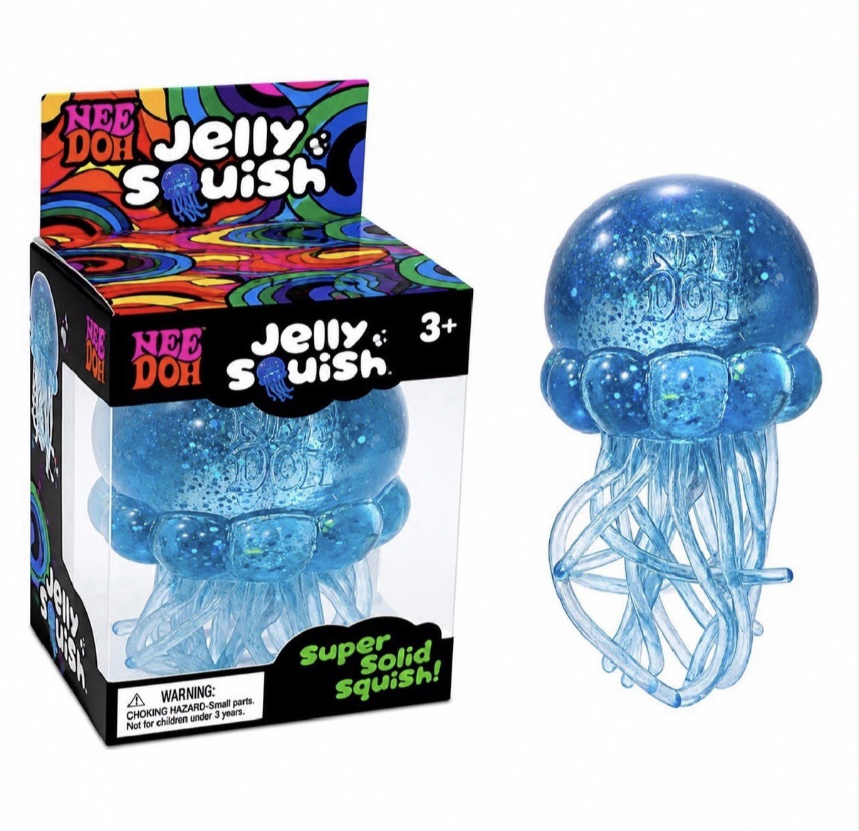 Nee Doh Blue Jelly Squish Jellyfish Super Solid Squishy Squeeze Toy Purple 🪼 Nee Doh Blue Jelly Squish Jellyfish Super Solid Squishy Squeeze Toy Purple 🪼