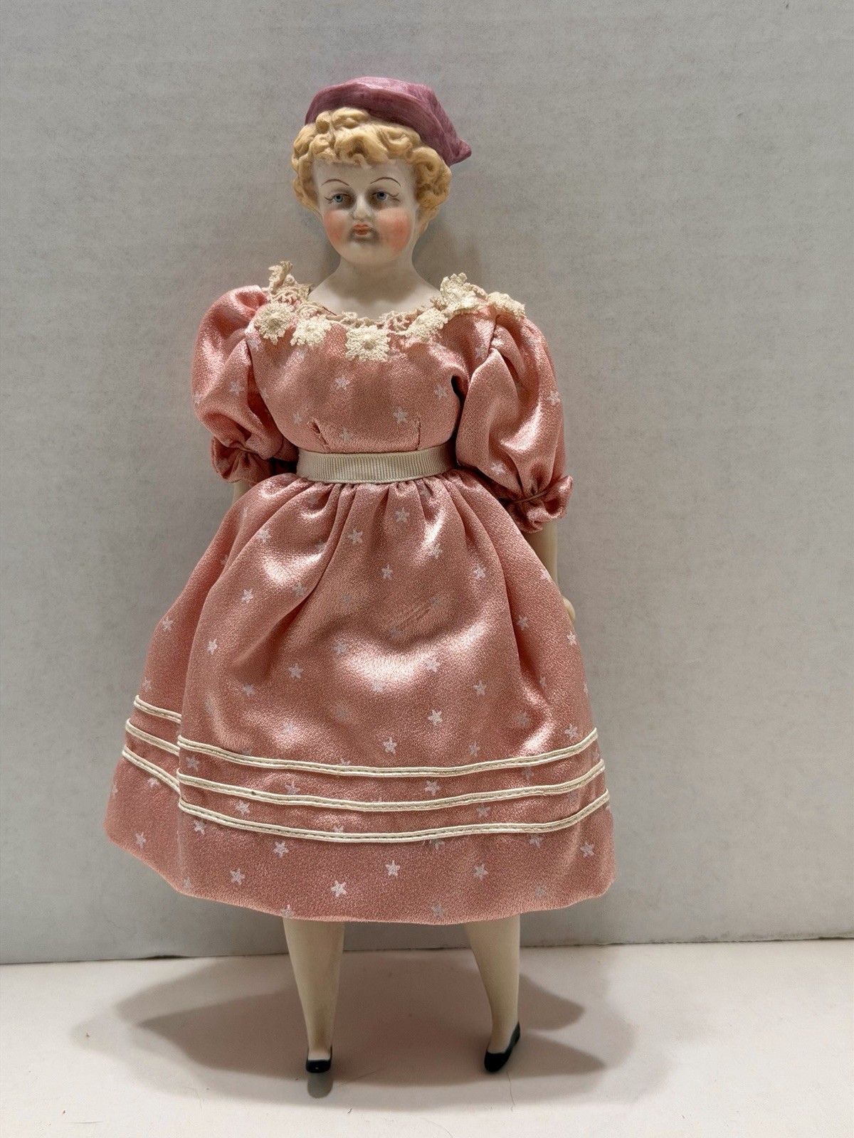 Beautiful Antique German Porcelain Doll Blonde Hair Blue Eyes Pink Dress Lovenia Beautiful Antique German Porcelain Doll Blonde Hair Blue Eyes Pink Dress Lovenia