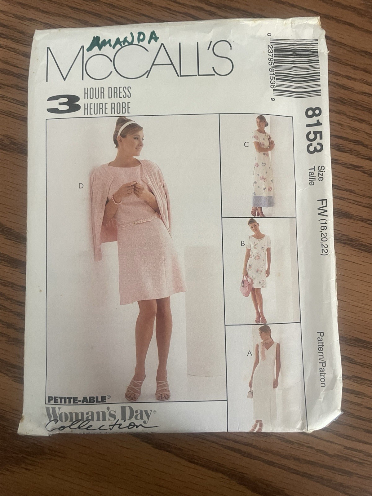 McCalls 8153 Women’s Dress Vintage Sewing Pattern Vintage 1992 Uncut McCalls 8153 Women’s Dress Vintage Sewing Pattern Vintage 1992 Uncut
