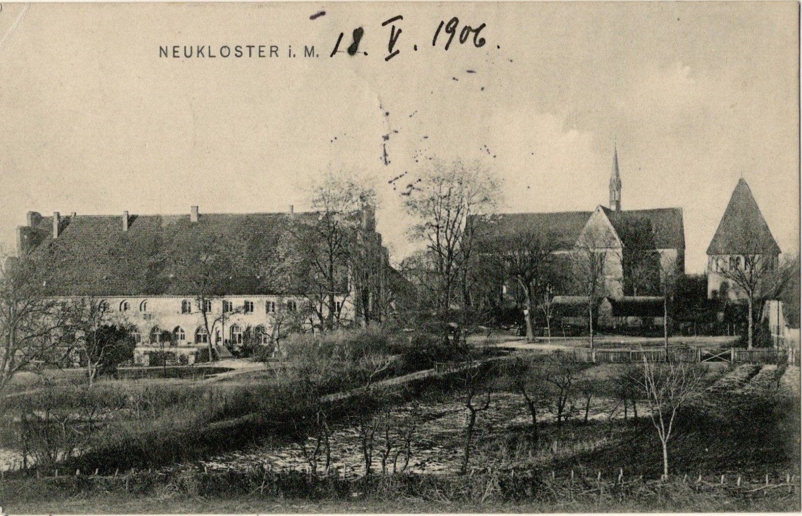 NEW MONASTERY Mecklenburg 18.5.1906 local panorama to Paris arrival 19.5.1906