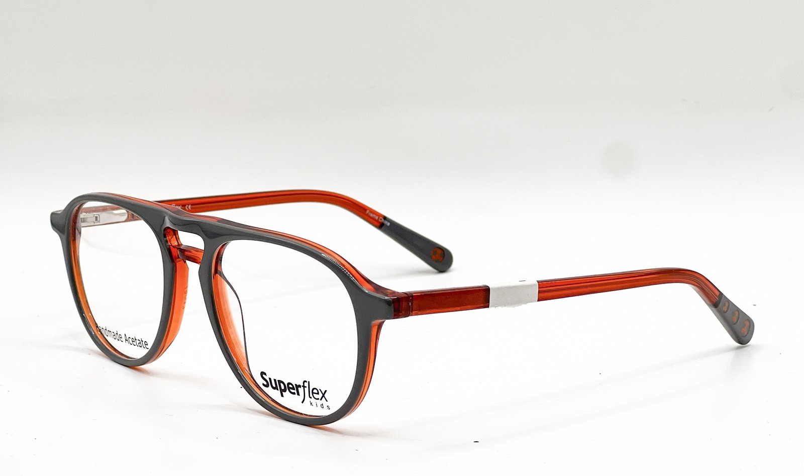 NEW SUPERFLEX KIDS SFK-311 S403 GREY ORANGE AUTHENTIC EYEGLASSES 48-17