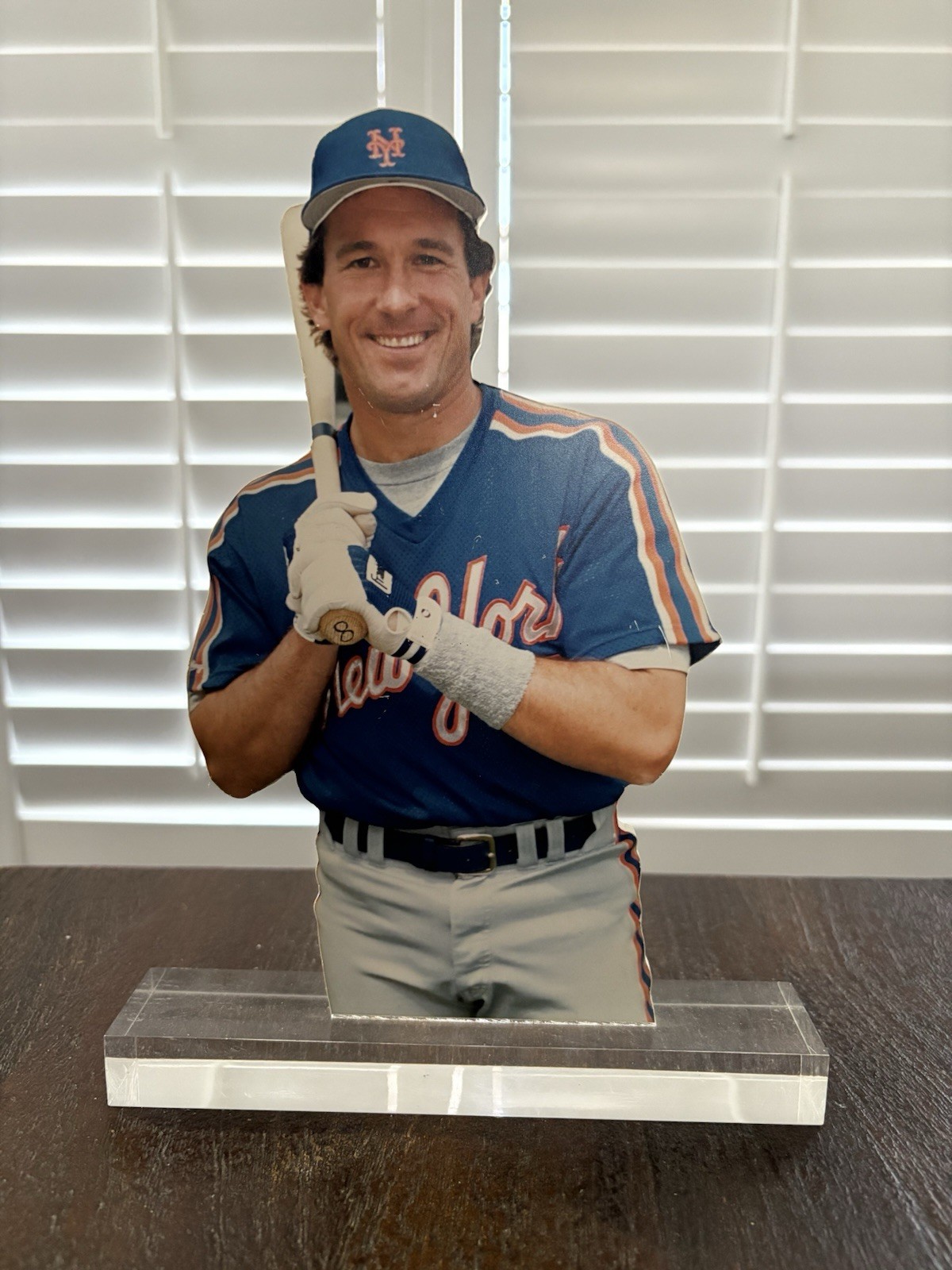 Vintage 1986 Gary Carter NY Mets Acrylic Stand-Up Photo Vintage 1986 Gary Carter NY Mets Acrylic Stand-Up Photo