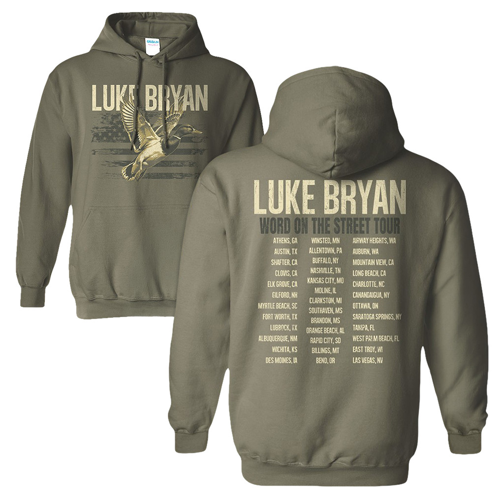 Luke Bryan Mallard Tour Hoodie, reprinted, 2-sided