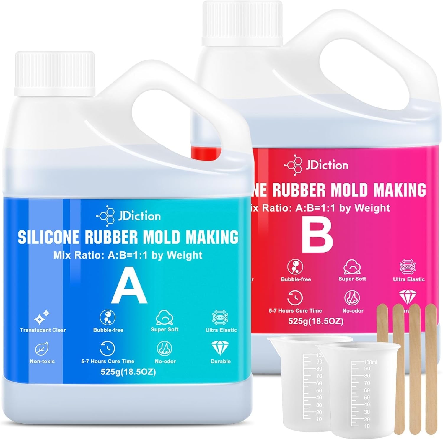 Silicone Mold Making Kit, 2.32Lb(8/37Oz) Super Elastic Liquid Silicone For Mold Silicone Mold Making Kit, 2.32Lb(8/37Oz) Super Elastic Liquid Silicone For Mold