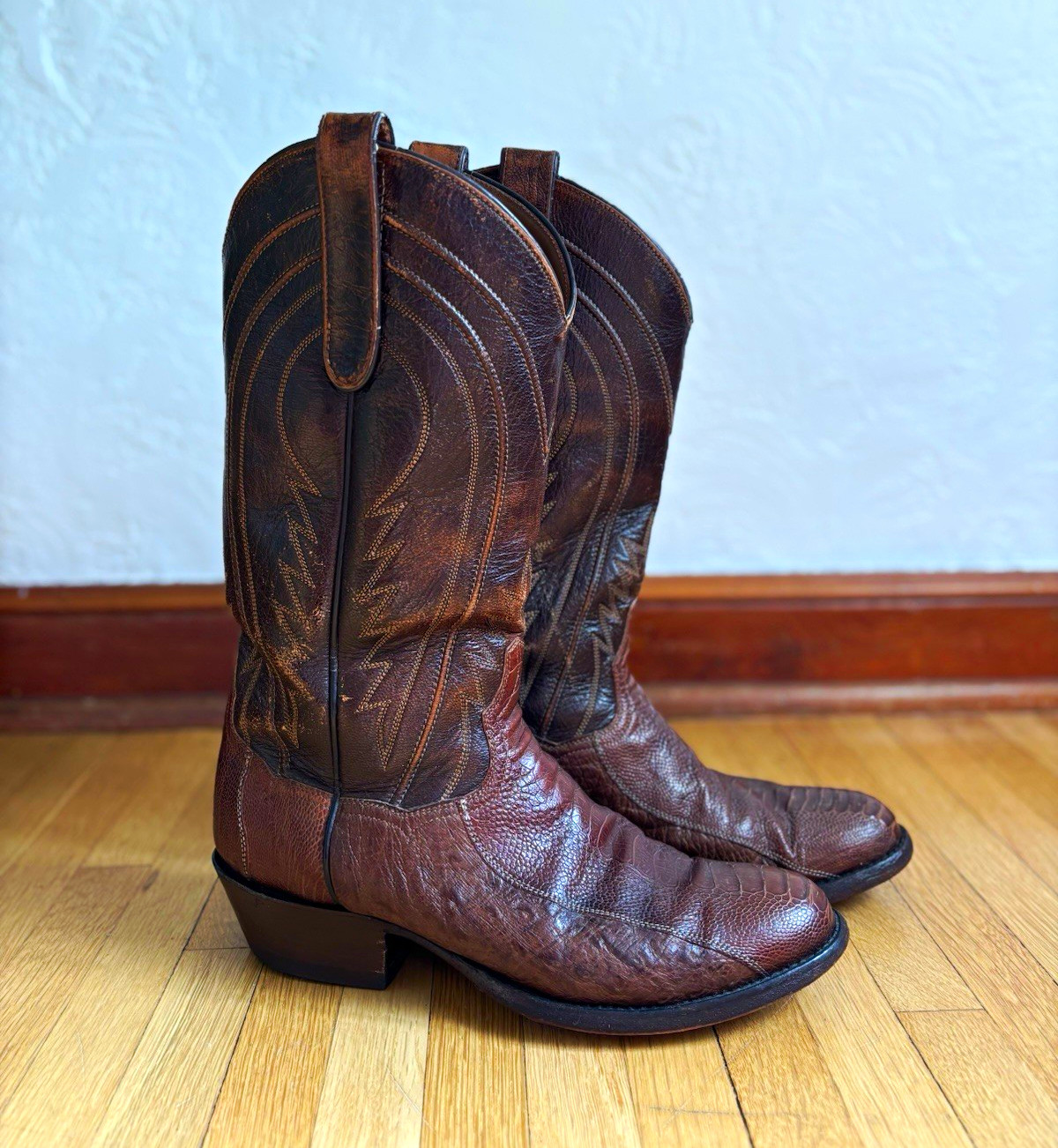 Vintage John Wesley Hardin Ostrich Leather Western Boots - El Paso, TX