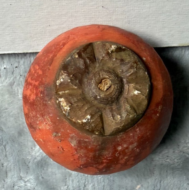 Antique Alabaster Stone Fruit Persimmon Orange Italy Vintage Antique Alabaster Stone Fruit Persimmon Orange Italy Vintage