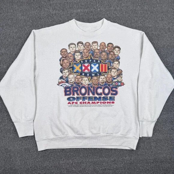 Denver Broncos NFL White Caricature Superbowl Unisex Sweatshirt KH18155