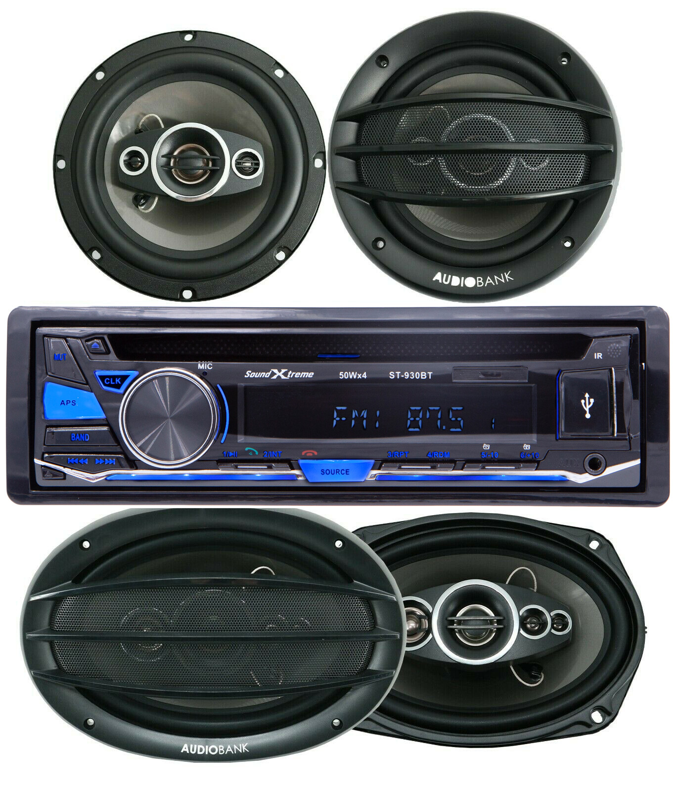 SoundXtreme Car Stereo CD AM FM SD USB Bluetooth  Receiver + 6x9\