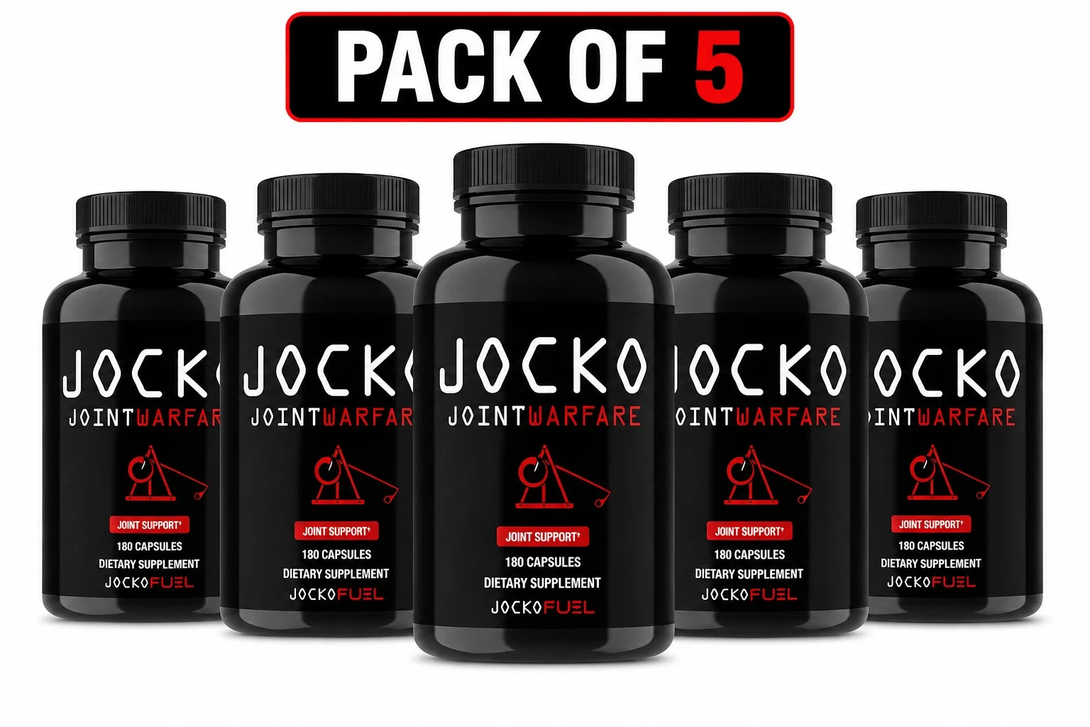 5 Pack Premium Jocko Joint Warfare - Joint Support - 180 Caps - New & Sealed