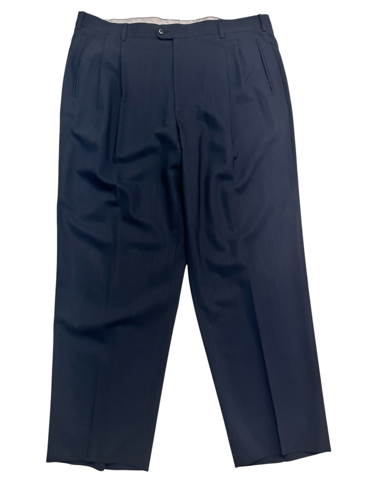 Zanella Italy 42x32 Black Duncan Dress Pants Trousers Pleated High Waisted Mens