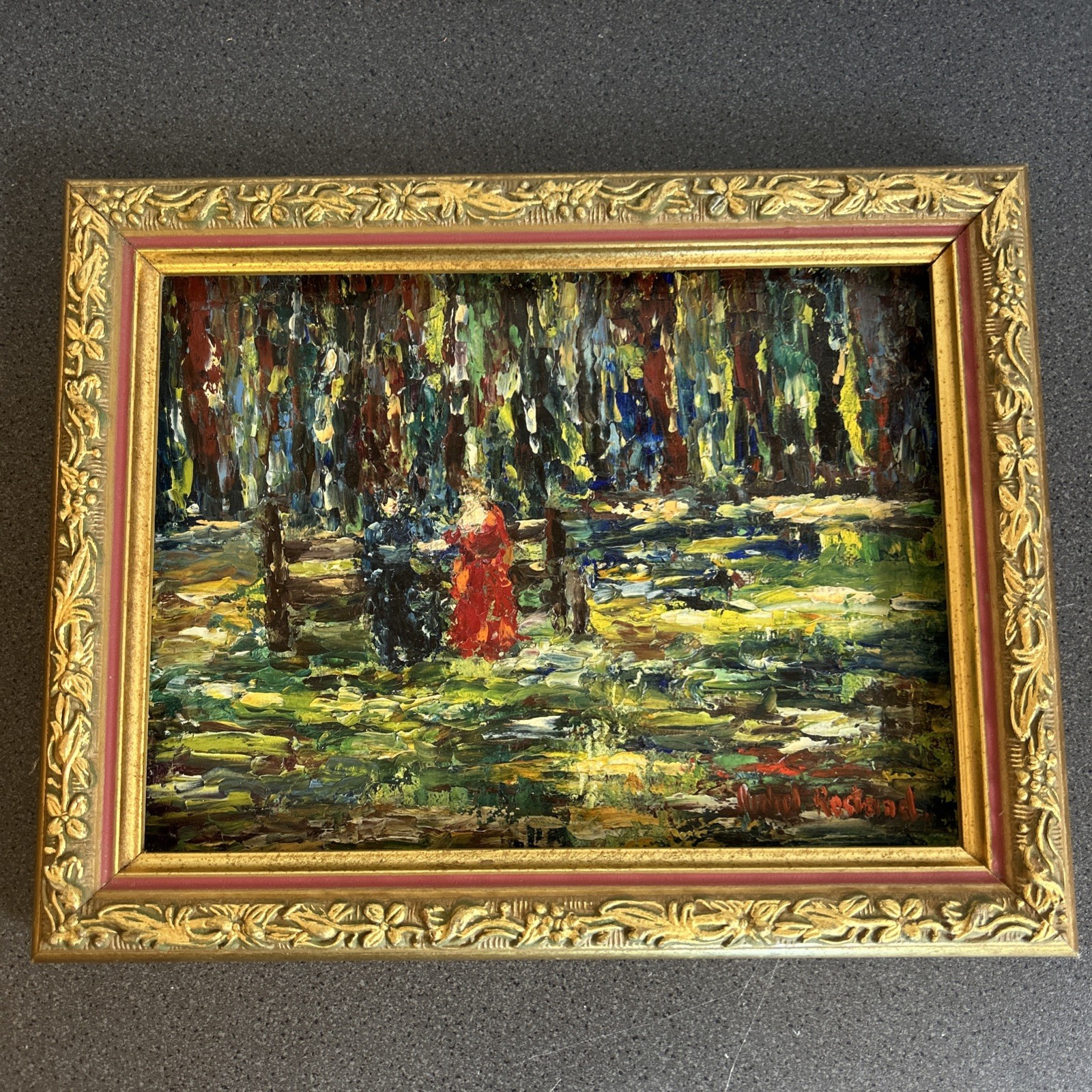KK Vintage Michel Rostand Original Oil Signed 20th Century 15 X 20cm
