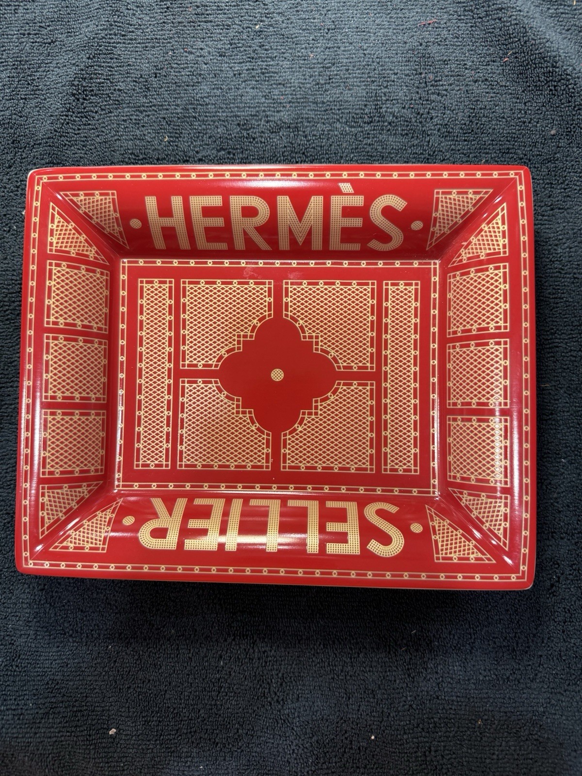 Hermes Sellier Change Jewelery Fashion Porcelain Tray Hermes Sellier Change Jewelery Fashion Porcelain Tray